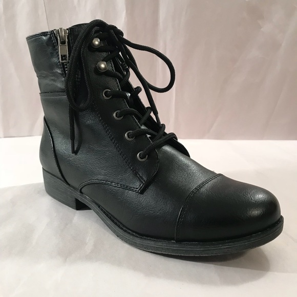 Mudd Womens sz9M Lace-up Knit Ankle Cuff Boots-Blk - Picture 2 of 8